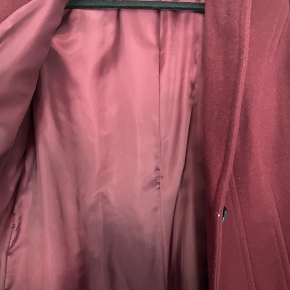 Burgundy Pea Coat - Picture 3 of 6